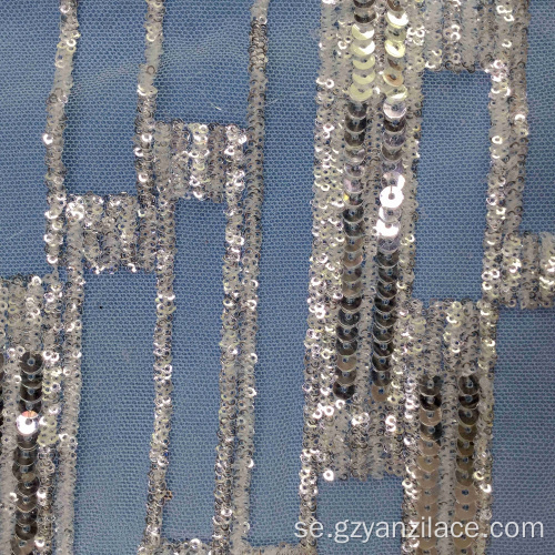 Stripe Crystal Sequin Embroidery Spets